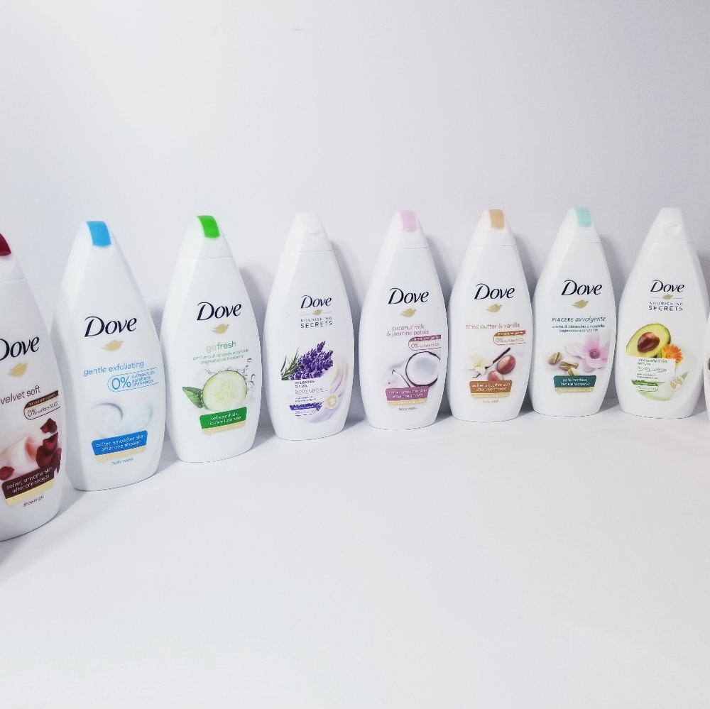 10 Pack Assorted Dove Body Wash 500ml